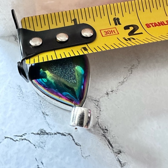 Pendant iridescent rainbow hematite Gemstones Stones Silver Tone 3331 - Picture 11 of 11